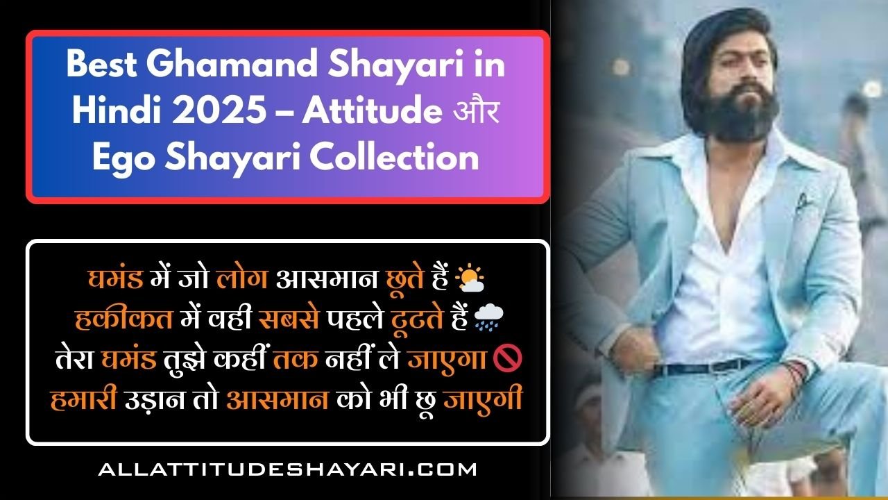 Best Ghamand Shayari in Hindi 2025